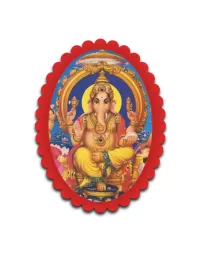 Ganesha Wall Decorative Showpiece 6 X 8 Inch | 4 MM MDF Wooden Glossy Sublimation Print | Back Hook Wall Hanging | Home Temple & Living Room Decor (F57610)