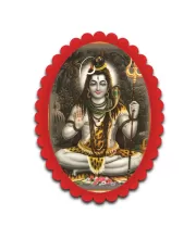 Shiva Wall Decorative Showpiece 6 X 8 Inch | 4 MM MDF Wooden Glossy Sublimation Print | Back Hook Wall Hanging | Home Temple & Living Room Decor (F57611)
