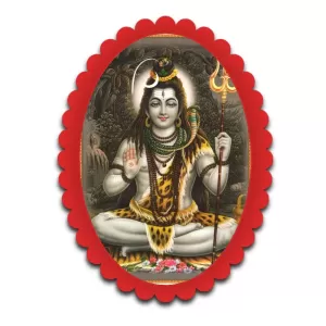 Shiva Wall Decorative Showpiece 6 X 8 Inch | 4 MM MDF Wooden Glossy Sublimation Print | Back Hook Wall Hanging | Home Temple & Living Room Decor (F57611)