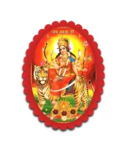 Durga Wall Decorative Showpiece 6 X 8 Inch | 4 MM MDF Wooden Glossy Sublimation Print | Back Hook Wall Hanging | Home Temple & Living Room Decor (F57615)