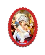 Ganesha Wall Decorative Showpiece 6 X 8 Inch | 4 MM MDF Wooden Glossy Sublimation Print | Back Hook Wall Hanging | Home Temple & Living Room Decor (F57618)