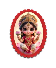 Lakshmi Wall Decorative Showpiece 6 X 8 Inch | 4 MM MDF Wooden Glossy Sublimation Print | Back Hook Wall Hanging | Home Temple & Living Room Decor (F57636)