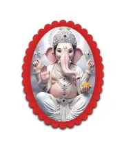Ganesha Wall Decorative Showpiece 6 X 8 Inch | 4 MM MDF Wooden Glossy Sublimation Print | Back Hook Wall Hanging | Home Temple & Living Room Decor (F57638)