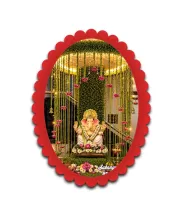 Ganesha Wall Decorative Showpiece 6 X 8 Inch | 4 MM MDF Wooden Glossy Sublimation Print | Back Hook Wall Hanging | Home Temple & Living Room Decor (F57642)