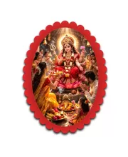 Lakshmi Wall Decorative Showpiece 6 X 8 Inch | 4 MM MDF Wooden Glossy Sublimation Print | Back Hook Wall Hanging | Home Temple & Living Room Decor (F57676)