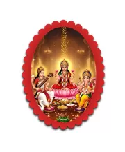Lakshmi Wall Decorative Showpiece 6 X 8 Inch | 4 MM MDF Wooden Glossy Sublimation Print | Back Hook Wall Hanging | Home Temple & Living Room Decor (F57678)