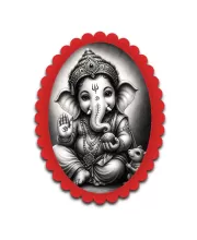 Ganesha Wall Decorative Showpiece 6 X 8 Inch | 4 MM MDF Wooden Glossy Sublimation Print | Back Hook Wall Hanging | Home Temple & Living Room Decor (F57680)