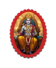 Rama Wall Decorative Showpiece 6 X 8 Inch | 4 MM MDF Wooden Glossy Sublimation Print | Back Hook Wall Hanging | Home Temple & Living Room Decor (F57681)