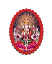 Lakshmi Wall Decorative Showpiece 6 X 8 Inch | 4 MM MDF Wooden Glossy Sublimation Print | Back Hook Wall Hanging | Home Temple & Living Room Decor (F57712)