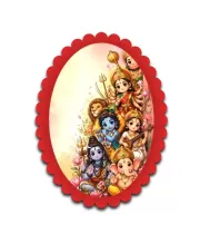 Hindu Deities Wall Decorative Showpiece 6 X 8 Inch | 4 MM MDF Wooden Glossy Sublimation Print | Back Hook Wall Hanging | Home Temple & Living Room Decor (F57714)