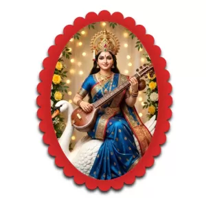 Saraswati Wall Decorative Showpiece 6 X 8 Inch | 4 MM MDF Wooden Glossy Sublimation Print | Back Hook Wall Hanging | Home Temple & Living Room Decor (F57716) Saraswati Wall Decorative Showpiece 6 X 8 Inch | 4 MM MDF Wooden Glossy Sublimation Print | Back Hook Wall Hanging | Home Temple & Living Room Decor (F57716)