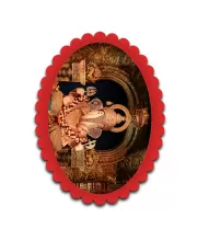 Lakshmi Wall Decorative Showpiece 6 X 8 Inch | 4 MM MDF Wooden Glossy Sublimation Print | Back Hook Wall Hanging | Home Temple & Living Room Decor (F57724)