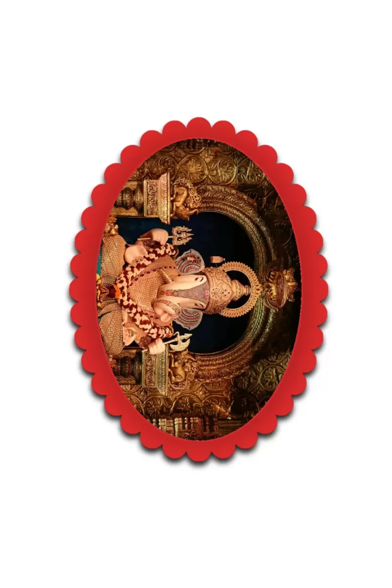 Lakshmi Wall Decorative Showpiece 6 X 8 Inch | 4 MM MDF Wooden Glossy Sublimation Print | Back Hook Wall Hanging | Home Temple & Living Room Decor (F57724)