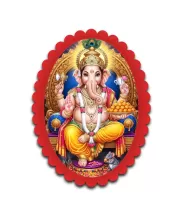 Ganesha Wall Decorative Showpiece 6 X 8 Inch | 4 MM MDF Wooden Glossy Sublimation Print | Back Hook Wall Hanging | Home Temple & Living Room Decor (F57727)