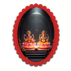 Lakshmi And Ganesha Wall Decorative Showpiece 6 X 8 Inch | 4 MM MDF Wooden Glossy Sublimation Print | Back Hook Wall Hanging | Home Temple & Living Room Decor (F57733) Lakshmi And Ganesha Wall Decorative Showpiece 6 X 8 Inch | 4 MM MDF Wooden Glossy Sublimation Print | Back Hook Wall Hanging | Home Temple & Living Room Decor (F57733)