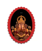 Ganesha Wall Decorative Showpiece 6 X 8 Inch | 4 MM MDF Wooden Glossy Sublimation Print | Back Hook Wall Hanging | Home Temple & Living Room Decor (F57751)