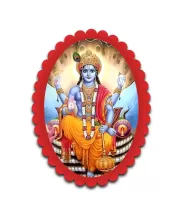 Vishnu Wall Decorative Showpiece 6 X 8 Inch | 4 MM MDF Wooden Glossy Sublimation Print | Back Hook Wall Hanging | Home Temple & Living Room Decor (F57763)
