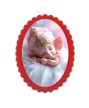Ganesha Wall Decorative Showpiece 6 X 8 Inch | 4 MM MDF Wooden Glossy Sublimation Print | Back Hook Wall Hanging | Home Temple & Living Room Decor (F57764)