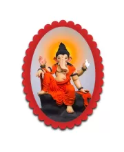 Ganesha Wall Decorative Showpiece 6 X 8 Inch | 4 MM MDF Wooden Glossy Sublimation Print | Back Hook Wall Hanging | Home Temple & Living Room Decor (F57768)