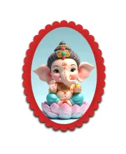 Ganesha Wall Decorative Showpiece 6 X 8 Inch | 4 MM MDF Wooden Glossy Sublimation Print | Back Hook Wall Hanging | Home Temple & Living Room Decor (F57774)