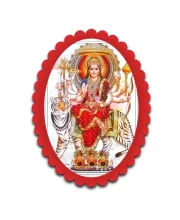 Durga Wall Decorative Showpiece 6 X 8 Inch | 4 MM MDF Wooden Glossy Sublimation Print | Back Hook Wall Hanging | Home Temple & Living Room Decor (F57775)