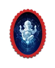 Ganesha Wall Decorative Showpiece 6 X 8 Inch | 4 MM MDF Wooden Glossy Sublimation Print | Back Hook Wall Hanging | Home Temple & Living Room Decor (F57786)