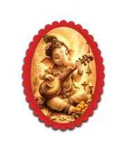 Ganesha Wall Decorative Showpiece 6 X 8 Inch | 4 MM MDF Wooden Glossy Sublimation Print | Back Hook Wall Hanging | Home Temple & Living Room Decor (F57787)