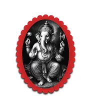 Ganesha Wall Decorative Showpiece 6 X 8 Inch | 4 MM MDF Wooden Glossy Sublimation Print | Back Hook Wall Hanging | Home Temple & Living Room Decor (F57791)