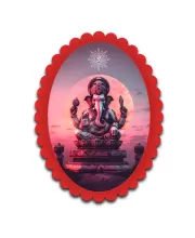 Ganesha Wall Decorative Showpiece 6 X 8 Inch | 4 MM MDF Wooden Glossy Sublimation Print | Back Hook Wall Hanging | Home Temple & Living Room Decor (F57801)