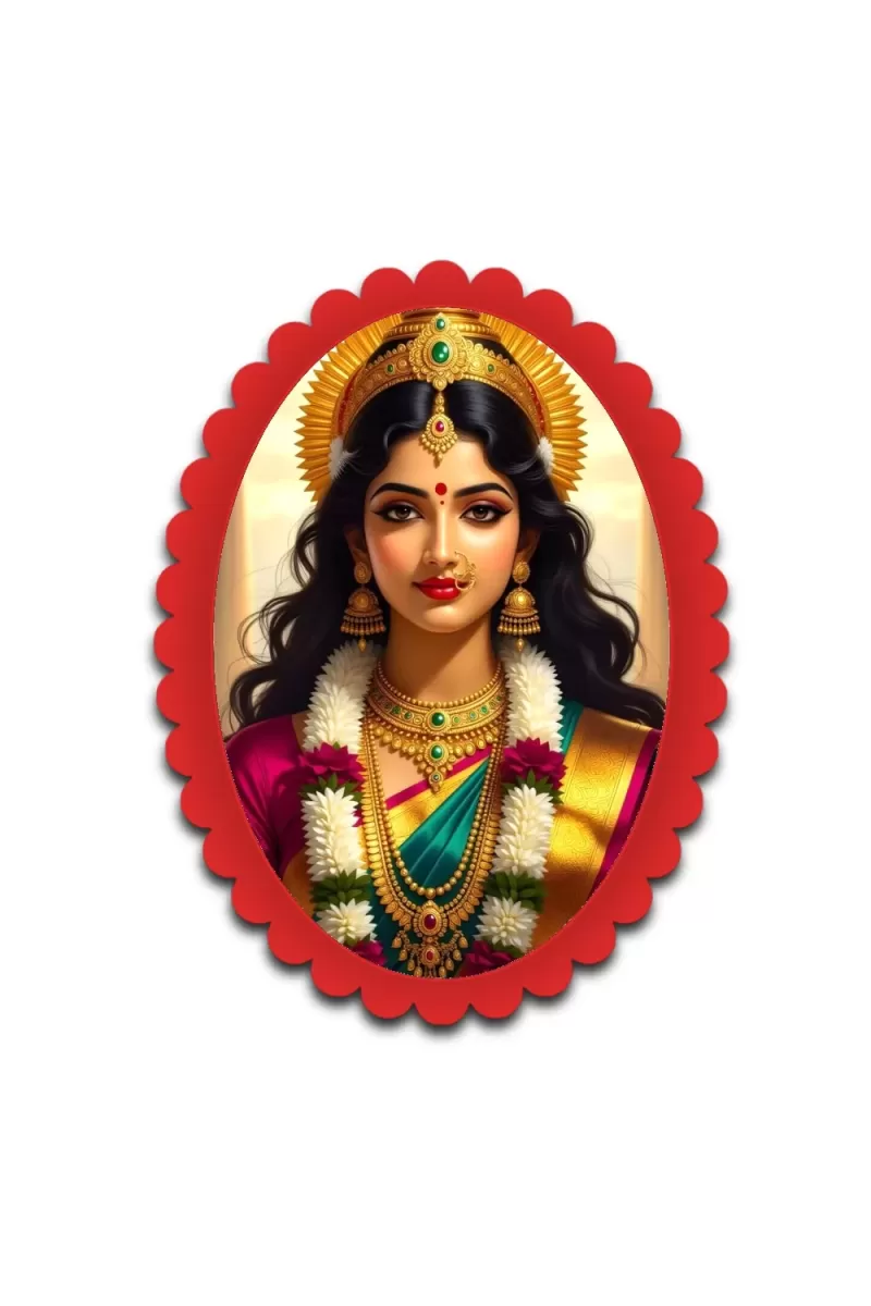 Parvati Wall Decorative Showpiece 6 X 8 Inch | 4 MM MDF Wooden Glossy Sublimation Print | Back Hook Wall Hanging | Home Temple & Living Room Decor (F57810)