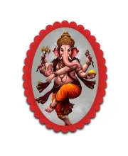 Ganesha Wall Decorative Showpiece 6 X 8 Inch | 4 MM MDF Wooden Glossy Sublimation Print | Back Hook Wall Hanging | Home Temple & Living Room Decor (F57813)