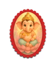 Ganesha Wall Decorative Showpiece 6 X 8 Inch | 4 MM MDF Wooden Glossy Sublimation Print | Back Hook Wall Hanging | Home Temple & Living Room Decor (F57815)