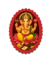 Ganesha Wall Decorative Showpiece 6 X 8 Inch | 4 MM MDF Wooden Glossy Sublimation Print | Back Hook Wall Hanging | Home Temple & Living Room Decor (F57824)