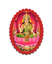 Lakshmi Wall Decorative Showpiece 6 X 8 Inch | 4 MM MDF Wooden Glossy Sublimation Print | Back Hook Wall Hanging | Home Temple & Living Room Decor (F57830)