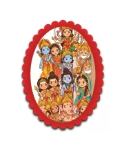 Hindu Deities Wall Decorative Showpiece 6 X 8 Inch | 4 MM MDF Wooden Glossy Sublimation Print | Back Hook Wall Hanging | Home Temple & Living Room Decor (F57831)