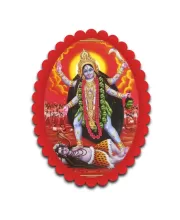 Kali Wall Decorative Showpiece 6 X 8 Inch | 4 MM MDF Wooden Glossy Sublimation Print | Back Hook Wall Hanging | Home Temple & Living Room Decor (F57843)