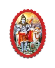 Shiva Wall Decorative Showpiece 6 X 8 Inch | 4 MM MDF Wooden Glossy Sublimation Print | Back Hook Wall Hanging | Home Temple & Living Room Decor (F57858)
