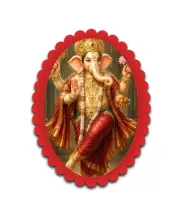 Ganesha Wall Decorative Showpiece 6 X 8 Inch | 4 MM MDF Wooden Glossy Sublimation Print | Back Hook Wall Hanging | Home Temple & Living Room Decor (F57863)