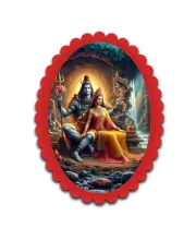 Shiva Wall Decorative Showpiece 6 X 8 Inch | 4 MM MDF Wooden Glossy Sublimation Print | Back Hook Wall Hanging | Home Temple & Living Room Decor (F57871)