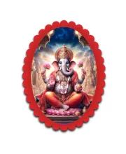Ganesha Wall Decorative Showpiece 6 X 8 Inch | 4 MM MDF Wooden Glossy Sublimation Print | Back Hook Wall Hanging | Home Temple & Living Room Decor (F57872)