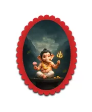 Ganesha Wall Decorative Showpiece 6 X 8 Inch | 4 MM MDF Wooden Glossy Sublimation Print | Back Hook Wall Hanging | Home Temple & Living Room Decor (F57883)