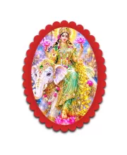 Radha Krishna Wall Decorative Showpiece 6 X 8 Inch | 4 MM MDF Wooden Glossy Sublimation Print | Back Hook Wall Hanging | Home Temple & Living Room Decor (F57889)