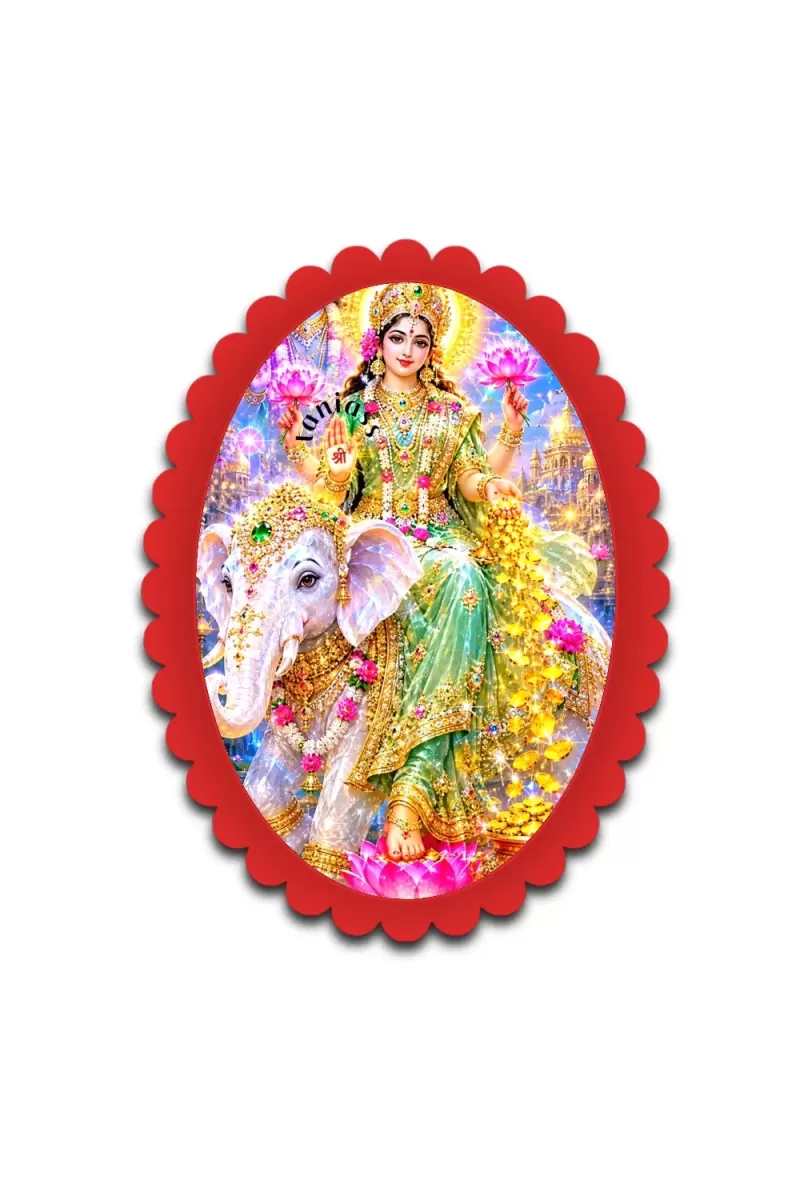 Radha Krishna Wall Decorative Showpiece 6 X 8 Inch | 4 MM MDF Wooden Glossy Sublimation Print | Back Hook Wall Hanging | Home Temple & Living Room Decor (F57889)