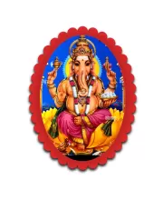 Ganesha Wall Decorative Showpiece 6 X 8 Inch | 4 MM MDF Wooden Glossy Sublimation Print | Back Hook Wall Hanging | Home Temple & Living Room Decor (F57890)