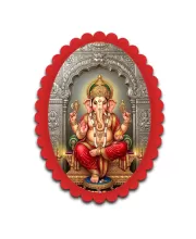 Ganesha Wall Decorative Showpiece 6 X 8 Inch | 4 MM MDF Wooden Glossy Sublimation Print | Back Hook Wall Hanging | Home Temple & Living Room Decor (F57896)