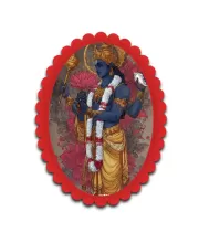 Krishna Wall Decorative Showpiece 6 X 8 Inch | 4 MM MDF Wooden Glossy Sublimation Print | Back Hook Wall Hanging | Home Temple & Living Room Decor (F57899)