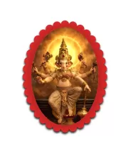 Ganesha Wall Decorative Showpiece 6 X 8 Inch | 4 MM MDF Wooden Glossy Sublimation Print | Back Hook Wall Hanging | Home Temple & Living Room Decor (F57901)