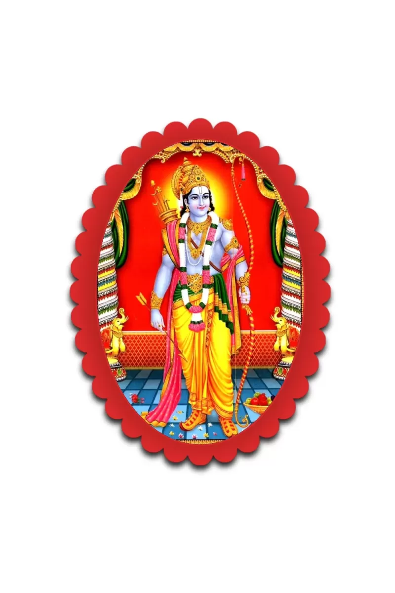 Ram
Or
Rama
Or
Lord Rama Wall Decorative Showpiece 6 X 8 Inch | 4 MM MDF Wooden Glossy Sublimation Print | Back Hook Wall Hanging | Home Temple & Living Room Decor (F57906)