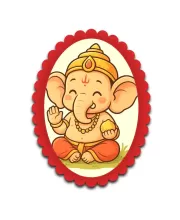 Ganesha Wall Decorative Showpiece 6 X 8 Inch | 4 MM MDF Wooden Glossy Sublimation Print | Back Hook Wall Hanging | Home Temple & Living Room Decor (F57912)