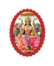 Lakshmi Wall Decorative Showpiece 6 X 8 Inch | 4 MM MDF Wooden Glossy Sublimation Print | Back Hook Wall Hanging | Home Temple & Living Room Decor (F57930)